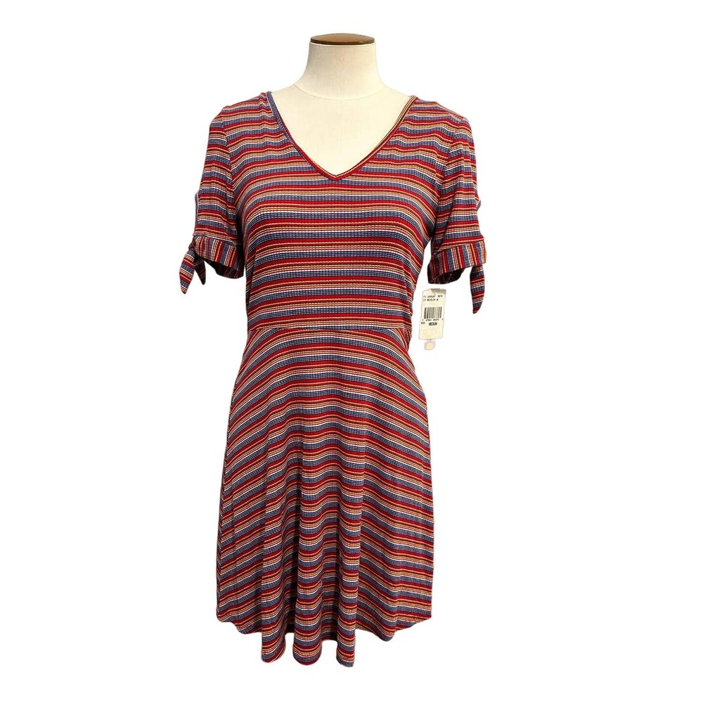 NWT Xtraordinary Red Striped Y2K Mini Sun Dress Size Medium